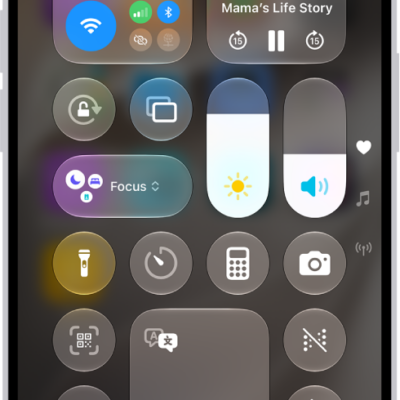 The iPhone Control Center.