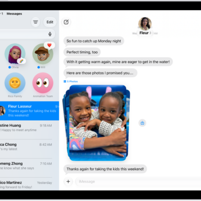 A Messages conversation list with an unread message and another being marked as unread.