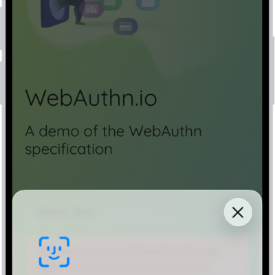 The bottom half of the iPhone screen showing the option to use a passkey to sign in to a website.