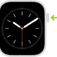 Illustration of Apple Watch with an arrow pointing to the Digital Crown at upper right.
