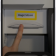 The Magnifier app detecting a finger pointing at text on a wall.