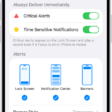 Messages Notification settings in Settings.