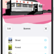 A Freeform board with the Scene Navigator open and several saved scenes.