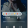 The Now Playing screen with the Reactions button showing several emoji and an Add button that you can click to find more emoji.