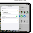 A collaboration invitation to a brainstorm in Notes, showing Share a Link for the share option and "People you choose can edit" as the access and permission setting. Four possible recipients, including a group, form a row below that. The next row offers different ways to share the note: AirDrop, Messages, Mail, and Reminders. The last row contains buttons to copy, export, and save the note.