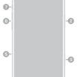 The front view of iPhone 18 Pro Max. The front camera is at the top center. The side button is on the right side. The USB-C connector is on the bottom. On the left side, from bottom to top, are the SIM tray, the volume buttons, and the Action button.