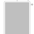 The front view of iPad Pro with callouts to the front camera at the top center, the top button at the top right, and the volume buttons on the right.