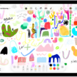 A drawing on a Freeform board with drawing tools visible.