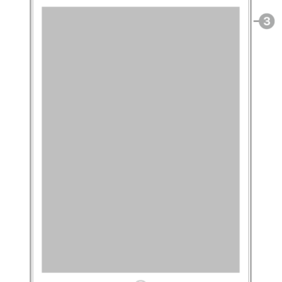 The front view of iPad with callouts to the front camera at the top center, the top button at the top right, the volume buttons on the right, and the Home button/Touch ID at the bottom center.