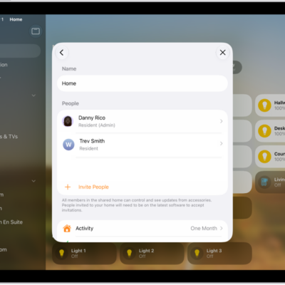 A view of the Home app showing multiple residents.