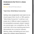 A note for a class brainstorm with tags such as #school and #kine210. The note features a hand-drawn diagram of a box breathing exercise, which illustrates a four-step breathing cycle.