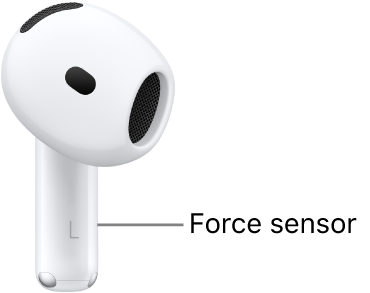 The location of the force sensor on AirPods 5, along the stem of each of your AirPods.