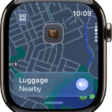 A Find My screen showing the location of a suitcase on a map.