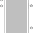 The front view of iPhone 11. The front camera is at the top center. On the right side, from top to bottom, are the side button and the SIM tray. The Lightning connector is on the bottom. On the left side, from bottom to top, are the volume buttons and the Ring/Silent switch.