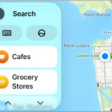 A CarPlay screen showing a map of San Francisco.