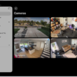 The Home app with the sidebar on the left. Home is highlighted. On the right are images from five security cameras.