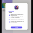 The welcome screen for the Journal app.