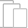 An illustration of three iPad models without a Home button.