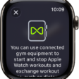 A pairing screen that appears when you pair your Apple Watch with gym equipment.