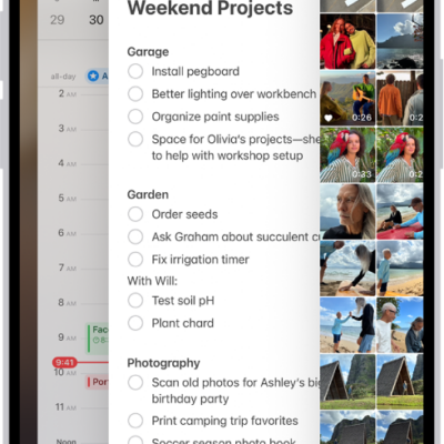 The App Switcher. Icons for the open apps appear at the top, and the current screen for each open app appears below its icon.