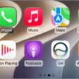 The CarPlay Home Screen showing Maps, Music, and Messages in the sidebar. To the right is a collection of other app icons.