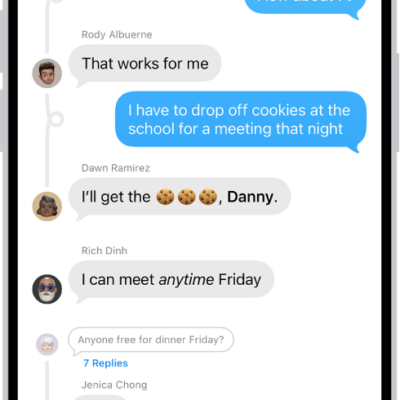 A group conversation in Messages.