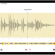 A recording is being edited, with the yellow trim handles enclosing a portion of the audio waveform at the bottom of the screen. To the left of the Playback controls are the Trim button (for deleting the part of the recording outside the handles) and the Delete button (for deleting the part of the recording outside the handles).