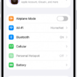 The Settings screen showing that iPhone is connected to a Wi-Fi network called HomeNet.