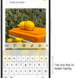 A document is open in the Notes app. The onscreen keyboard is in the bottom half of the screen.