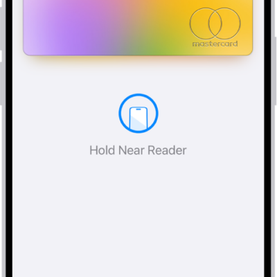 A credit card in Wallet is ready to make a contactless payment.