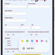 A fillable PDF form with options to highlight and underline text.