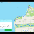 A custom route in the Maps app, with distance, elevation profile, estimated time, and options to save or get directions to the start of the route.