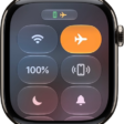 Control Center with the Airplane Mode button highlighted to show that Airplane Mode is on.