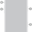 The front view of iPhone Air. The front camera is at the top center. The side button is on the right side. The USB-C connector is on the bottom. On the left side, from bottom to top, are the SIM tray, the volume buttons, and the Action button.