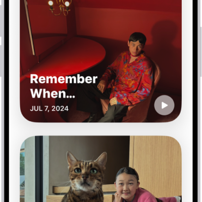 The Photos app is open to the Memories collection.