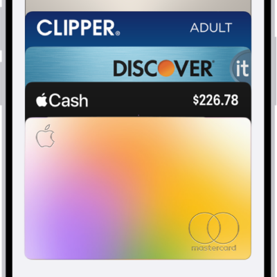 The Wallet screen, showing multiple cards and passes.