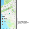 The Find My People list, with the Add button at the top. Tapping a person in the list shows their contact information, directions, and more.