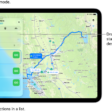 A map with several possible routes for driving directions between My Location and a destination.