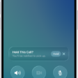An ongoing call screen showing a banner that asks if the caller would like to use Hold Assist to receive a notification when they’re no longer on hold.