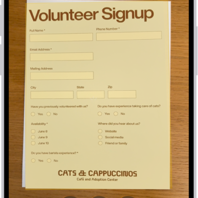 A screen showing a document being scanned. The Take Picture button is at the bottom center.
