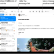 The Mail Inbox, with the list of emails on the left and an open email on the right.