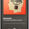 The audio player for a story in Apple News+, with playback controls and a volume slider.