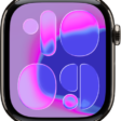The Flow watch face showing the time in very large numbers.