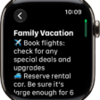 A note for a family vacation.
