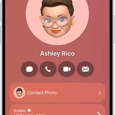 A contact card in the Contacts app.