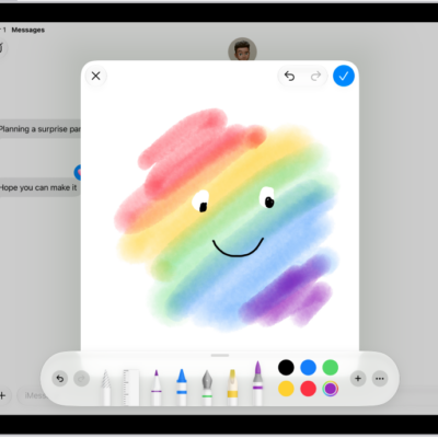 The canvas for drawing in Messages.