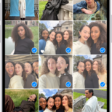 The iPhone screen is filled with a grid of photos, some of which are selected. At the bottom of the screen are the Share and Delete buttons.
