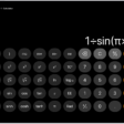 iPad showing the scientific calculator with memory, exponential, logarithmic, and trigonometric functions.