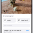 A photo is open in the Photos app. The bottom half of the screen shows photo information including, the date and time the photo was taken, the filename, and the iPhone model and camera settings.
