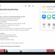 A note with an overlay showing sharing options.